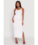 Ribbed Knit Racerback Maxi Tank Dress