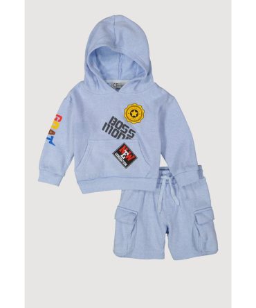 Toddler Boys Goat Graphic Sweatshirt and Cargo Shorts