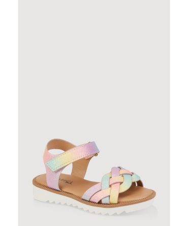 Toddler Girls Braided Band Velcro Strap Sandals