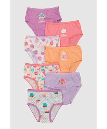 Toddler Girls Cupcake Graphic Days of The Week Panties 7 Pack