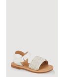 Toddler Girls Rhinestone Braided Velcro Ankle Strap Sandals