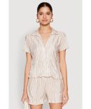 Almost Famous Pointelle Crochet Tie Front Top