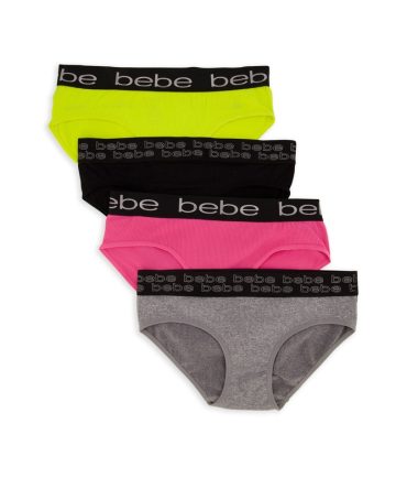 Bebe 4 Pack Ribbed Knit Panties