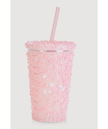 Faux Pearl Tumbler and Straw