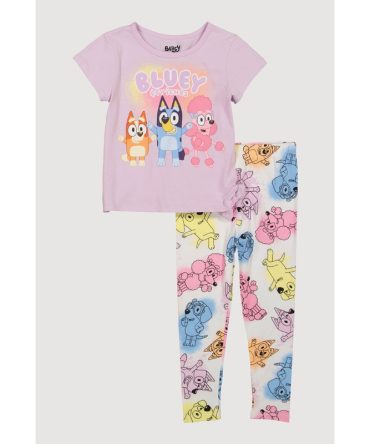 Little Girls Bluey Graphic Tee and Leggings