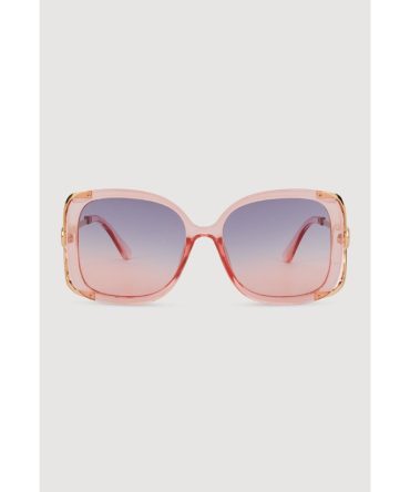 Metallic Detail Gradient Lens Sunglasses
