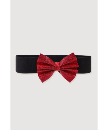 Rhinestone Bow Stretch Belt
