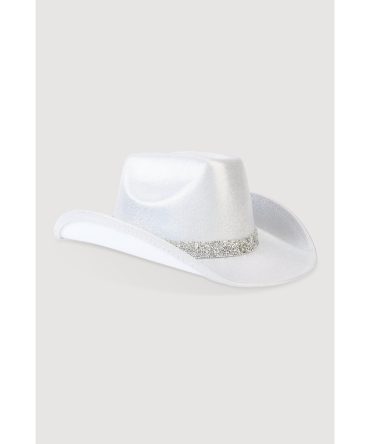 Rhinestone Trim Glitter Cowboy Hat