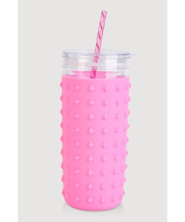 Silicone Spike Tumbler and Straw