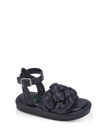 Toddler Girls Puff Braided Band Ankle Strap Sandals