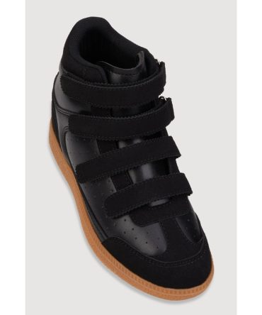 Velcro Strap Wedge Sneakers