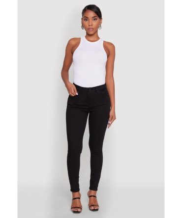 WAX Five Pocket Solid Skinny Jeans