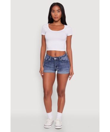 Ambiance Classic Fit Scoop Neck Short Sleeve Cropped Tee