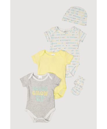 Baby 0-9M Never Grow Up Graphic Bodysuits Set