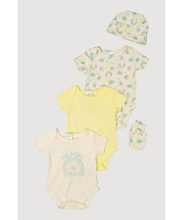 Baby 0-9M Tiny Miracle Graphic Bodysuits Set