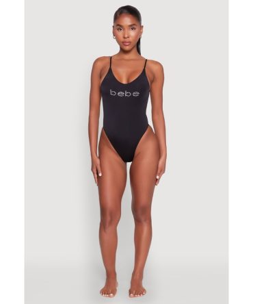 Bebe Rhinestone One Piece Swimsuit