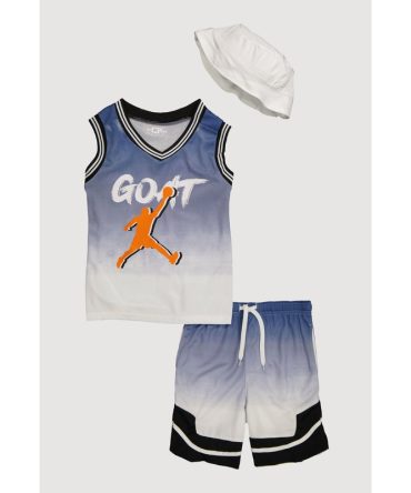 Boys Ombre GOAT Graphic Tank Top and Shorts with Hat