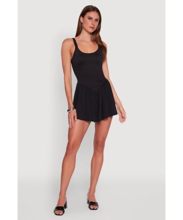 Chic Scoop Neck Sleeveless Skater Dress