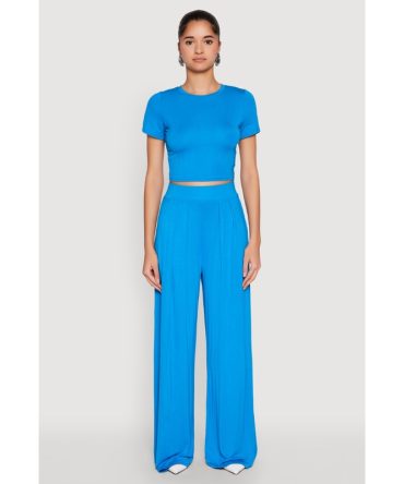 High Waisted Pleated Wide Leg Pants