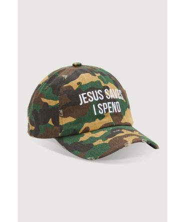 Jesus Saves I Spend Baseball Cap