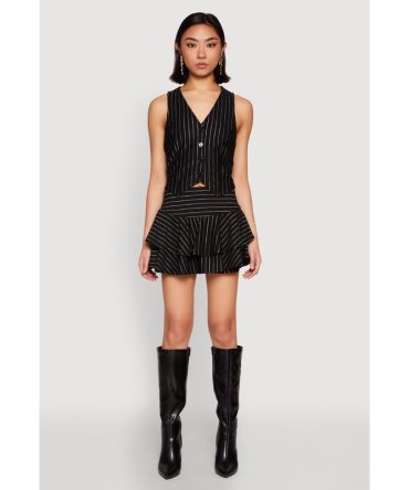 Pinstripe Tiered Skort