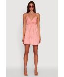 Trendy Crochet Striped Halter Dress