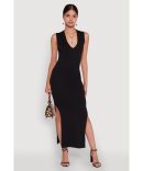 Crepe Knit Tie Waist Belted Shirt Dress