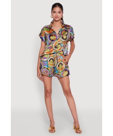 Trendy Status Print Pull On Shorts