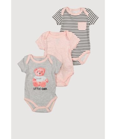 Baby Girls Little Girl Graphic Bodysuits 3 Pack