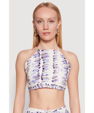 Brush Stroke Print Crop Top