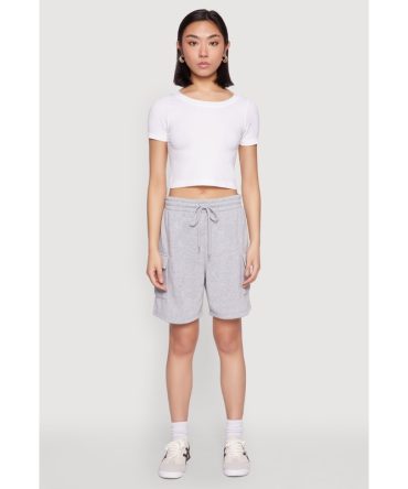 Cargo Pocket Drawstring Sweatshorts