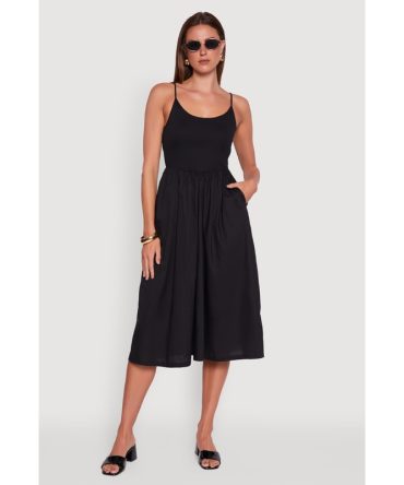 Chic Ribbed Knit Sleeveless Skater Dress