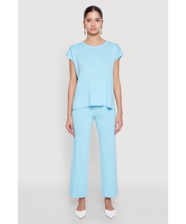 Daisy Knitted Pintuck Pants