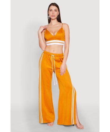 Pintuck Varsity Stripe Drawstring Pants