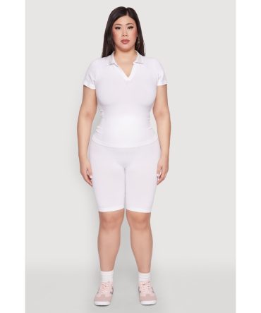 Plus Size High Waisted Biker Shorts