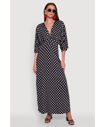 Polka Dot Empire Waist Maxi Dress