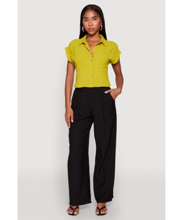 Pull On Wide Leg Pants