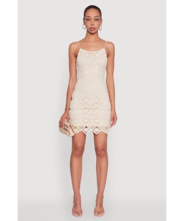 Trendy Patterned Crochet Sleeveless Dress