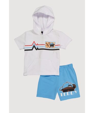 Baby Boys 12-24M Here Comes Teddy Graphic Hoodie and Shorts