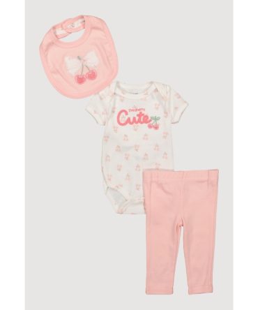 Baby Girls 0-9M Cherry Cute Bodysuit and Leggings
