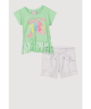 Baby Girls 0-9M Fierce Sassy Graphic Tee and Cargo Shorts