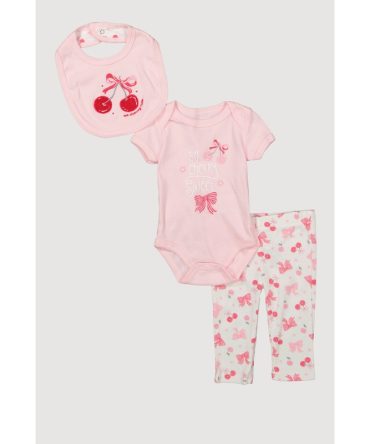 Baby Girls 0-9M So Cherry Sweet Bodysuit and Pants Set