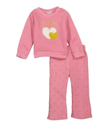 Baby Girls 12-24M Kindness Heart Graphic Sweatshirt and Sweatpants