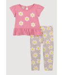 Baby Girls 0-9M Happy and Cute Bodysuit with Ruched Pants and Hat Gift Set