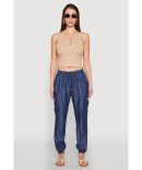 Chambray Straight Leg Casual Pants