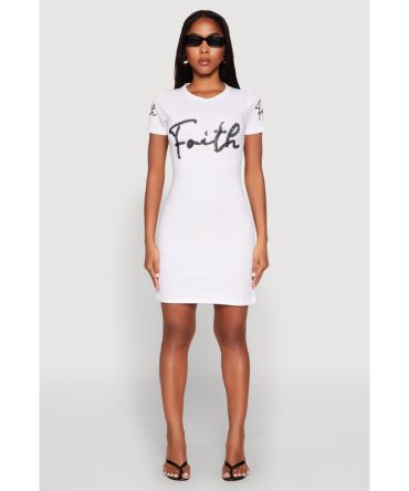 Faith Sequin T Shirt Dress
