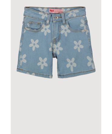 Girls Floral Print Denim Shorts