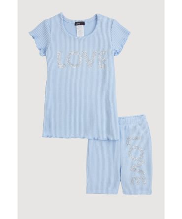 Little Girls Love Rhinestone Top and Shorts