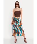 Solid Pleated Skirt