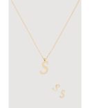S Initial Necklace and Earrings